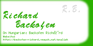 richard backofen business card